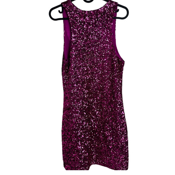 Alice and Olivia Hot Pink Sequins Mini Dress Size Small (retail $200)‎ - Picture 2 of 9